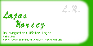 lajos moricz business card
